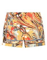 Short swim trunks with marbled print - | Dolce & Gabbana