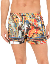 Short swim trunks with marbled print - | Dolce & Gabbana
