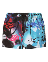 Short swim trunks with spray-paint graffiti print - | Dolce & Gabbana