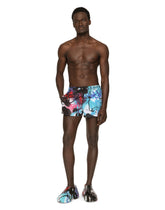Short swim trunks with spray-paint graffiti print - | Dolce & Gabbana