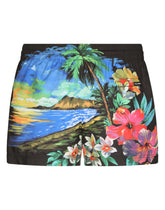 Short swim trunks with Hawaiian print - | Dolce & Gabbana