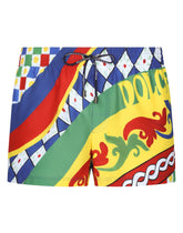 Short swim trunks with Carretto print - | Dolce & Gabbana