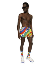 Short swim trunks with Carretto print - | Dolce & Gabbana