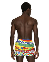 Short swim trunks with Carretto print - | Dolce & Gabbana