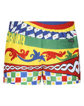 Short swim trunks with Carretto print - | Dolce & Gabbana