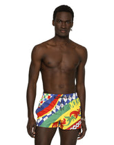 Short swim trunks with Carretto print - | Dolce & Gabbana