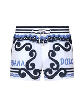 Swim shorts with Marina print - | Dolce & Gabbana