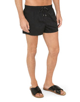 Short swim trunks in hydro-sensitive fabric with logo print - | Dolce & Gabbana