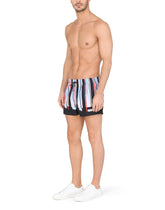 Short swim trunks with brushstroke print - | Dolce & Gabbana