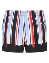 Short swim trunks with brushstroke print - | Dolce & Gabbana