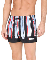 Short swim trunks with brushstroke print - | Dolce & Gabbana