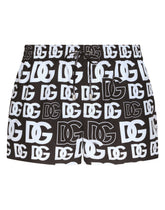 Short swim trunks with all-over DG print - | Dolce & Gabbana