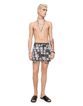 Short swim trunks with all-over DG print - | Dolce & Gabbana