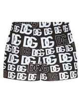 Short swim trunks with all-over DG print - | Dolce & Gabbana