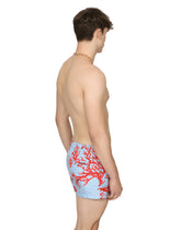 Short swim trunks with coral print - | Dolce & Gabbana