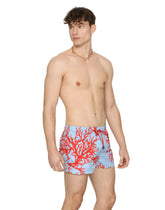 Short swim trunks with coral print - | Dolce & Gabbana