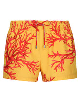Short swim trunks with coral print - | Dolce & Gabbana