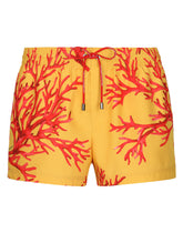 Short swim trunks with coral print - | Dolce & Gabbana