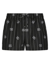 Short swim trunks with DG Monogram print - | Dolce & Gabbana