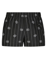 Short swim trunks with DG Monogram print - | Dolce & Gabbana