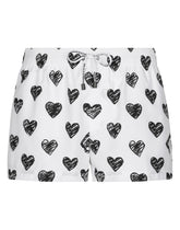 Short swim trunks with heart print - | Dolce & Gabbana