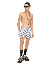Short swim trunks with heart print - | Dolce & Gabbana