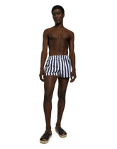 Swim shorts with vertical-stripe print - | Dolce & Gabbana