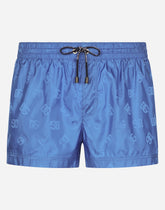 Short swim trunks with jacquard DG Monogram - | Dolce & Gabbana