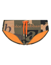 Swim briefs with all-over logo print - | Dolce & Gabbana