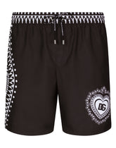 Mid-length swim trunks with bandanna print - | Dolce & Gabbana