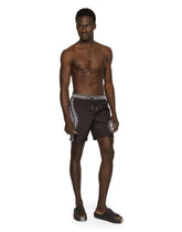 Mid-length swim trunks with bandanna print - | Dolce & Gabbana