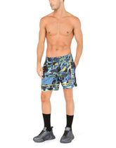 Mid-length swim trunks with marbled print - | Dolce & Gabbana