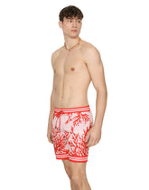 Mid-length swim trunks with coral print - | Dolce & Gabbana