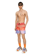 Mid-length swim trunks with Hawaiian print - | Dolce & Gabbana