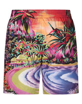 Mid-length swim trunks with Hawaiian print - | Dolce & Gabbana