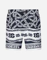 Mid-length swim trunks with Marina print - | Dolce & Gabbana