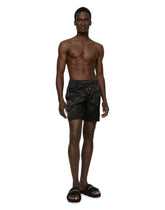 Mid-length swim trunks with DG Monogram print - | Dolce & Gabbana