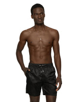 Mid-length swim trunks with DG Monogram print - | Dolce & Gabbana
