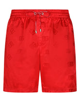 Mid-length swim trunks with DG Monogram print - | Dolce & Gabbana