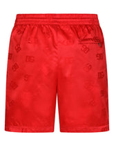 Mid-length swim trunks with DG Monogram print - | Dolce & Gabbana
