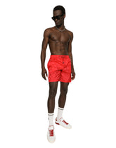 Mid-length swim trunks with jacquard DG Monogram - | Dolce & Gabbana