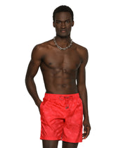 Mid-length swim trunks with jacquard DG Monogram - | Dolce & Gabbana