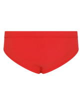 Swim briefs with high-cut leg and branded plate - | Dolce & Gabbana