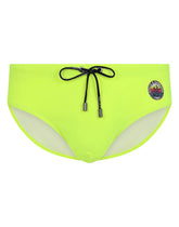 Swim briefs with high-cut leg and Dolce&Gabbana print - | Dolce & Gabbana