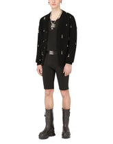 Neoprene cycling shorts with DG patch - | Dolce & Gabbana