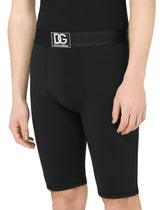 Neoprene cycling shorts with DG patch - | Dolce & Gabbana