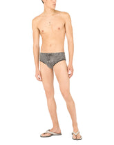 Swim briefs with high-cut leg and fusible rhinestones - | Dolce & Gabbana