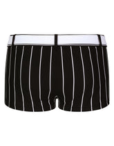 Striped-print high-legged swim trunks with DG logo belt - | Dolce & Gabbana