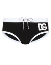 Swim briefs with DG print - | Dolce & Gabbana