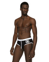 Swim briefs with DG print - | Dolce & Gabbana